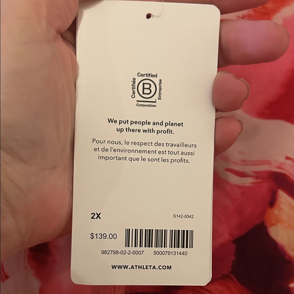 Athleta Pink and Red Patterned Bomber Jacket - Picture 3 of 7